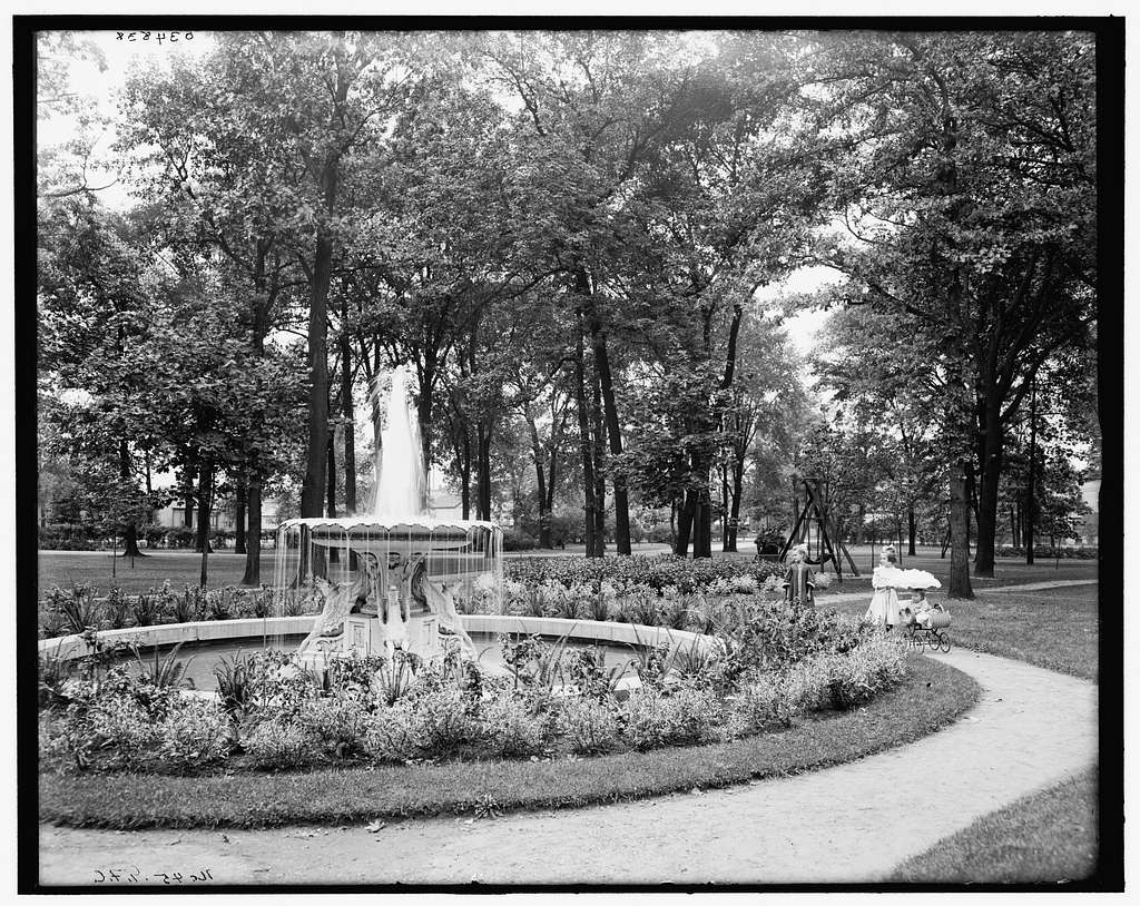 c. 1890s. Clark Park fountain